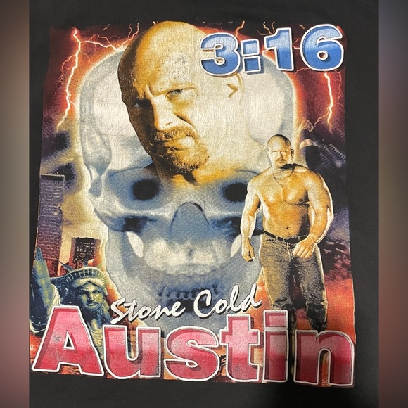 ULTRA RARE VINTAGE STONE COLD STEVE AUSTIN RAP T-SHIRT MEN'S SIZE XL RAREST ONE! - Picture 6 of 11